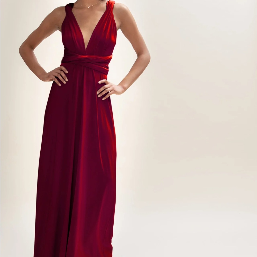 TwoBirds New York Straight Maxi Bridesmaid Wrap Dress
